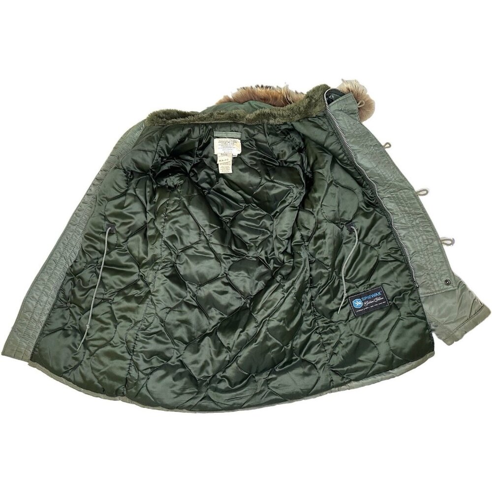 Spiewak N-3B Parka Mens 32 S Green Extreme Cold Weather Hooded Fur Trim Made USA - Picture 2 of 11